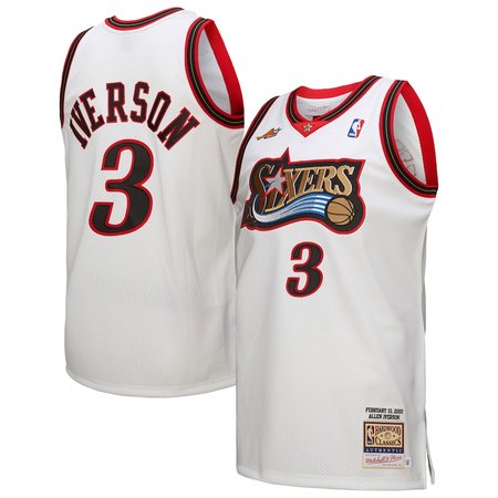 Men's Philadelphia 76ers #3 Allen Iverson White 2000 NBA All-Star Game Authentic Jersey